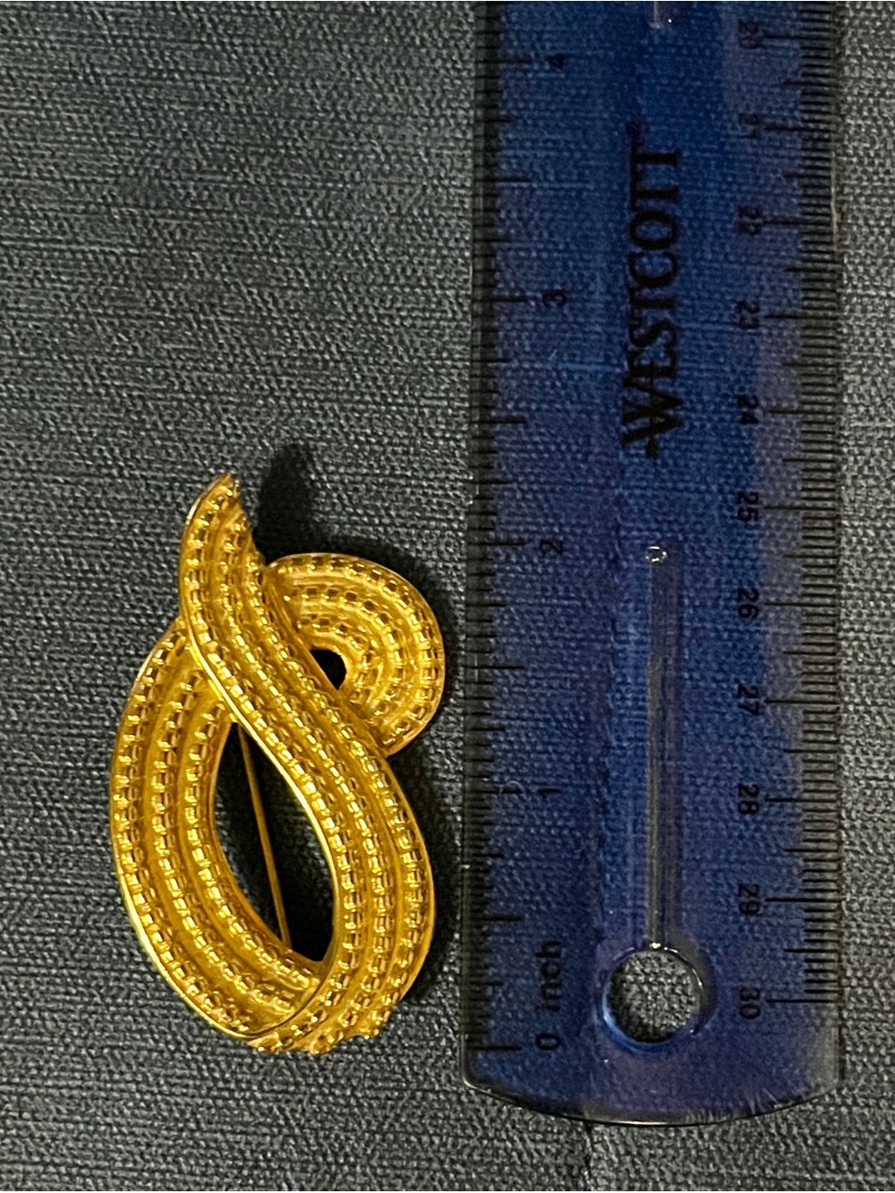 2” Gold-tone Swirl Brooch Pin